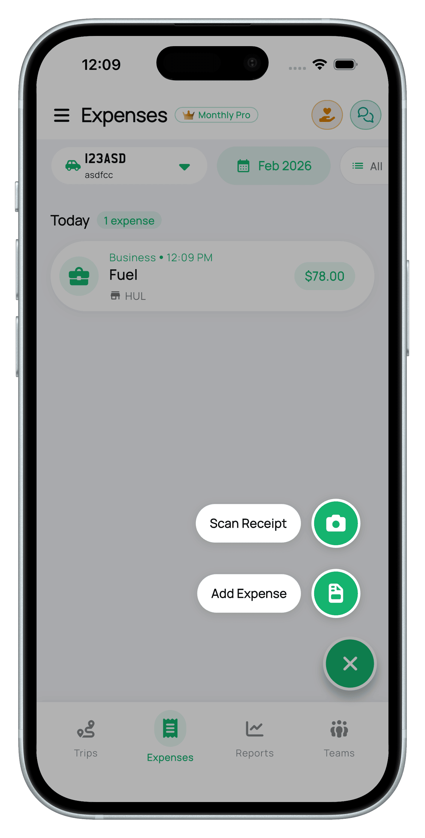 Auto receipt scan - expense tracking